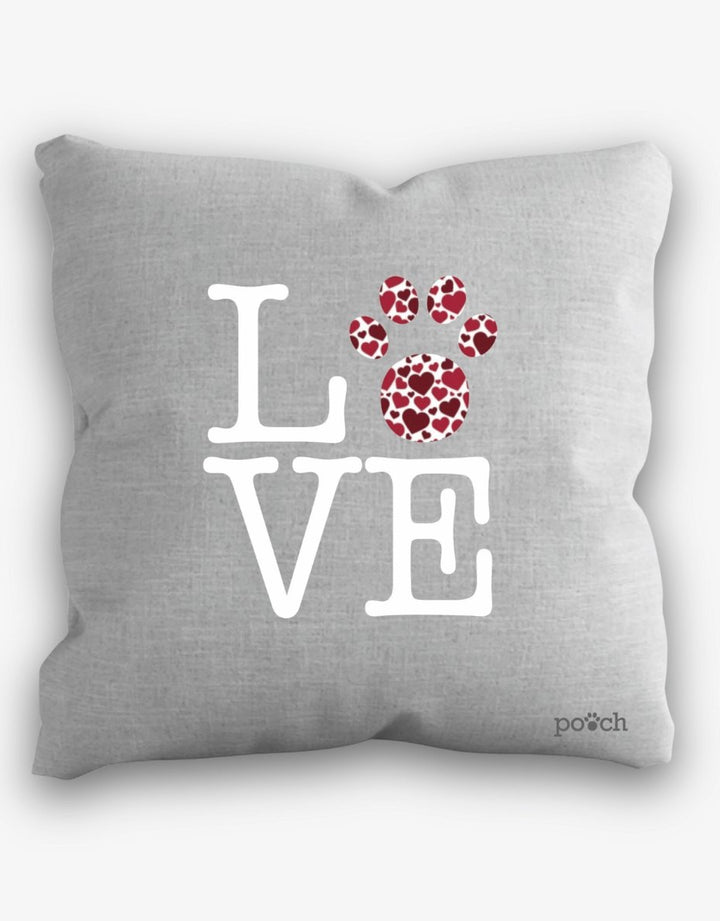 Love Dog Paw Print Cushion - Pooch - 