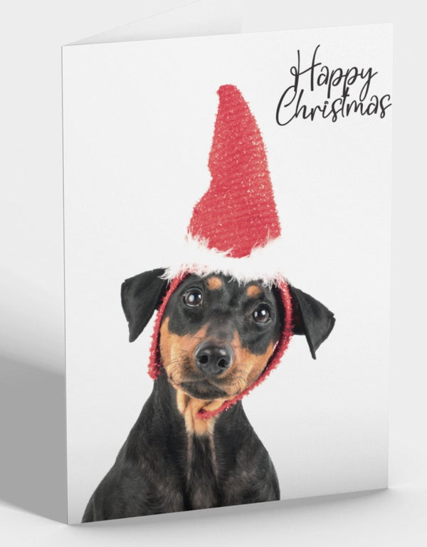 Doberman Christmas Greetings Card - Pooch-DCG-3984