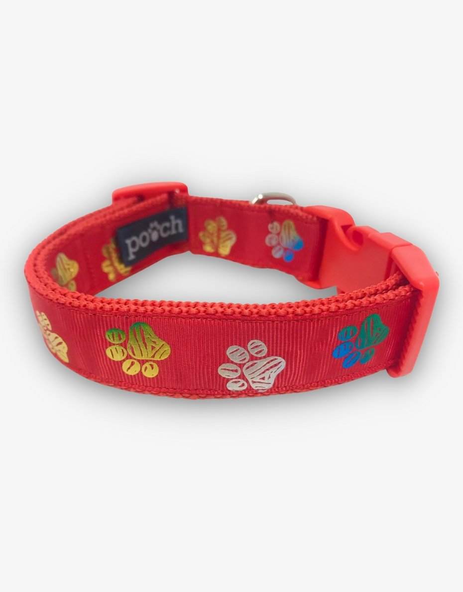 Paw print dog store collar